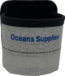 Sailboat Cup Holder – Marine PVC Mesh Drink Holder with Hook-and-Loop Backing (Light Gray)