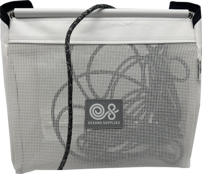 Sailboat Powerboat Cockpit Deck Sheet Rope Storage Bag Closed White (Closed Medium L11.8 x H9.8 x W5.9)