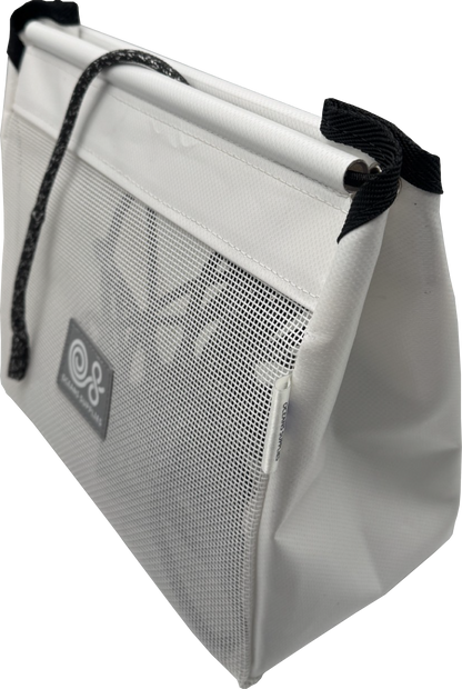 Sailboat Powerboat Cockpit Deck Sheet Rope Storage Bag Closed White (Closed Medium L11.8 x H9.8 x W5.9)