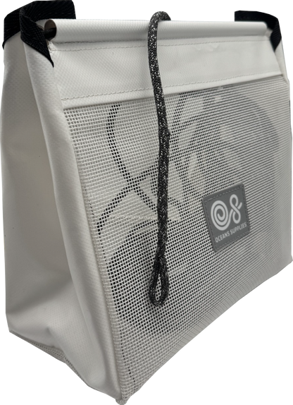 Sailboat Powerboat Cockpit Deck Sheet Rope Storage Bag Closed White (Closed Medium L11.8 x H9.8 x W5.9)