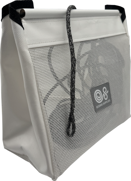Sailboat Powerboat Cockpit Deck Sheet Rope Storage Bag Closed White (Closed Medium L11.8 x H9.8 x W5.9)