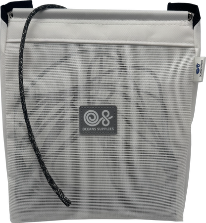 Sailboat Powerboat Cockpit Deck Sheet Rope Storage Bag Closed White (Closed Medium L11.8 x H9.8 x W5.9)