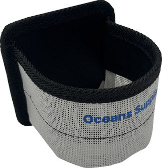 Sailboat Cup Holder – Marine PVC Mesh Drink Holder with Hook-and-Loop Backing (Light Gray)