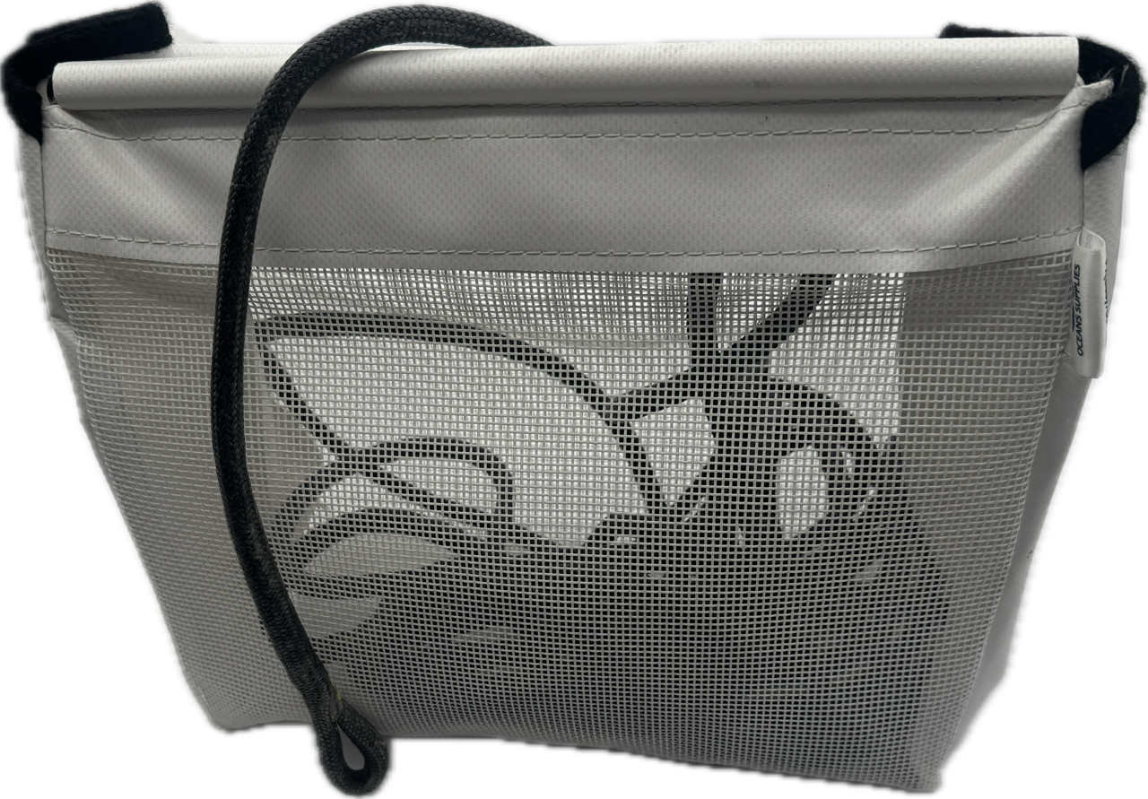 Sailboat Powerboat Cockpit Deck Sheet Rope Storage Bag Closed White (Closed Medium L11.8 x H9.8 x W5.9)