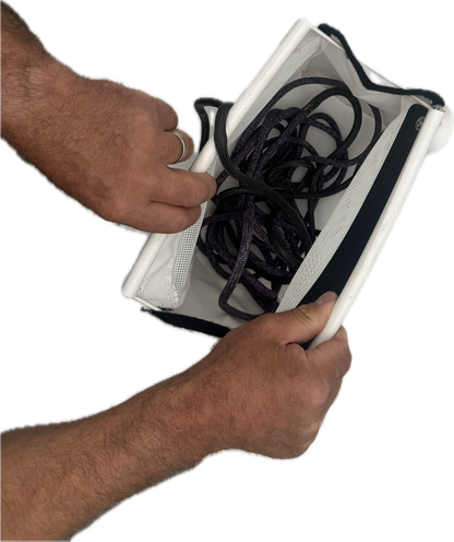 Sailboat Powerboat Cockpit Deck Sheet Rope Storage Bag Closed White (Closed Medium L11.8 x H9.8 x W5.9)