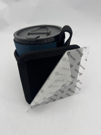 Sailboat Cup Holder – Marine PVC Mesh Drink Holder with Hook-and-Loop Backing (Light Gray)