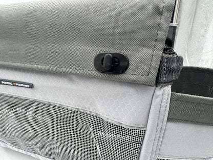 Magic Marine Sailboat Cockpit Rope & Halyard Storage Bag with Cup Holders and Protective Lid – Medium 16×10×4 inch, Gray